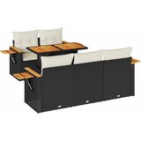  6-dijelni set vrtnih sofa s jastucima crni od poliratana bagrem | shoptok.hr