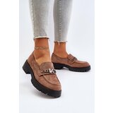 Kesi Women's suede loafers with embellishments, brown, Loraleima Cene