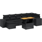 Maison Chic Seti vrtnega pohištva - Vrtna garnitura - Vrtni pohištvo set 8-delna z blazinami črn poli ratan, (21799700) | Shoptok.si