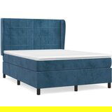 The Living Store Box spring postelja z vzmetnico temno modra 140x190cm žamet - Box Spring Postelja, (21489210) | Shoptok.si