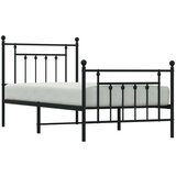 Metalni okvir kreveta uzglavlje i podnožje crni 90x190 cm | shoptok.hr