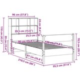 vidaXL Knjižna postelja brez ležišča bela 90x190cm trdna borovina | Shoptok.si
