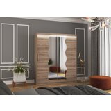 ADRK Klizni ormar KANSAS s ogledalom i LED rasvjetom, 180 cm - HRAST TARTUF | shoptok.hr