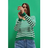 Moodo WOMEN'S SWEATER L-SW-4004 OFF WHITE_GREEN | shoptok.hr