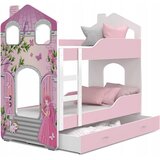 Molarem Home Drveni dječji krevet na kat Dominik Domek - PRINCEZA - rozi - 190x80 cm | shoptok.hr