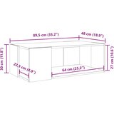  Stolić za kavu boja hrasta 89,5x48x30 cm od konstruirano drva | shoptok.hr