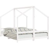 Maison Chic Otroške postelje - Otroški ležaj - Otroški posteljni okvir bel 2x(80x200) trdna borovina, (21698349) | Shoptok.si