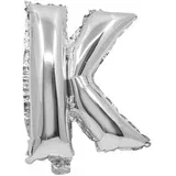 Folija balon u obliku slova u srebrnoj boji – slovo K 32 cm