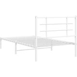 vidaXL Metalni okvir za krevet s uzglavljem bijeli 100x190 cm | shoptok.hr