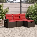  4-dijelni set vrtnih sofa od poliratana s jastucima smeđi | shoptok.hr