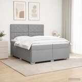 Boxspring krevet s madracem Svjetlosiva 200 x 200 cm Tkanina | shoptok.hr