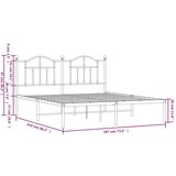 Metalni okvir za krevet s uzglavljem bijeli 183x213 cm | shoptok.hr