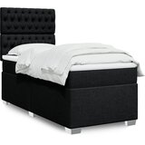  Krevet s oprugama i madracem crni 90x200 cm od tkanine | shoptok.hr