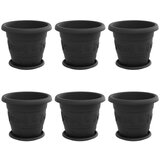  Saksije za biljke 6 pcs Crna Ø 26 x 21.5 cm Plastika | shoptok.hr