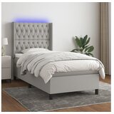  Box spring s madracem LED svjetlosivi 90x200 cm tkanina | shoptok.hr