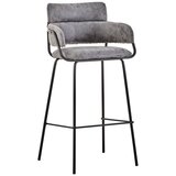 Premier Housewares Črn/siv oblazinjen barski stol Tamzin – Cene