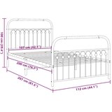 vidaXL metalni okvir kreveta uzglavlje i podnožje crni 107x203 cm | shoptok.hr