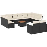  13-dijelni set vrtnih sofa s jastucima poliratan crni | shoptok.hr