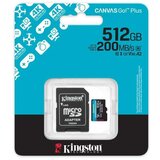 Kingston Memorijska kartica U3 V30 microSDXC 512GB Canvas Go Plus 200MB/s A2 + adapter SDCG4/512GB | ePonuda.com
