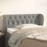  Uzglavlje s ušima svjetlosivo 103x23x78/88 cm baršunasto | shoptok.hr