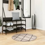  Čupavi tepih PAMPLONA s visokim vlaknima bež-antracit Ø 80 cm | shoptok.hr