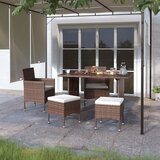 Maison Chic Vrtni stoli - Stol za vrt in stolčki 4-delni komplet poli ratan rjave barve JS1864, (21878642) | Shoptok.si