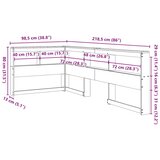  Polica za knjige uzglavlje L-oblika bijelo 80 cm borovine | shoptok.hr
