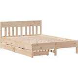vidaXL Okvir kreveta bez madraca 135 x 190 cm od masivne borovine | shoptok.hr
