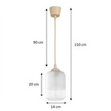 Brilagi LED luster na sajli RETRO GLASS 1xE27/60W/230V prečnik 14 cm bež/bela | Eponuda.com