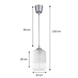Brilagi LED luster na sajli RETRO GLASS 1xE27/60W/230V prečnik 14 cm srebrna/bela | Eponuda.com