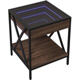  Noćni ormarić s beskonačnim LED boja smeđeg hrasta 40x40x49 cm | shoptok.hr