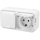 Commel dvopolna uticnica dvostruka 16a 250v ip55 bela ( c043-212 )