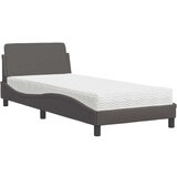 vidaXL Krevet s madracem sivi 90 x 200 cm od umjetne kože | shoptok.hr