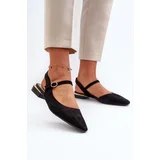 Sergio Leone Women's ballet flats with low heel and open back