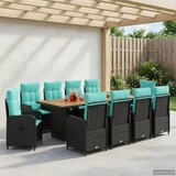  Vanjski set za objedovanje 11 kom. Crna i Tirkizna poliratan | shoptok.hr
