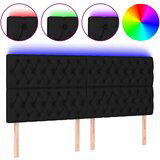 Maison Chic led posteljno vzglavje - vzglavna omarica - nočna omarica črno 200x7x118/128 cm blago, (21708573) Cene