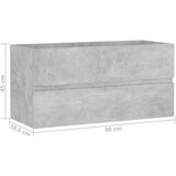 vidaXL Ormarić za umivaonik boja betona 90 x 38,5 x 45 cm od iverice | shoptok.hr