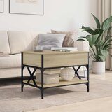  Stolić za kavu boja hrasta sonome 70x50x50 cm od drva i metala | shoptok.hr