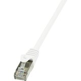 Logilink CP2011S RJ45 omrežni kabel\, Patch kabel CAT 6 F/UTP 0.25 m bela z zaščitnim zapornim zatičem 1 kos, (20418807) | Shoptok.si