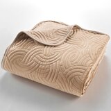 Douceur d intérieur Bež žameten komplet pregrinjala in prevleke za vzglavnik 220x240 cm Solange – | Shoptok.si