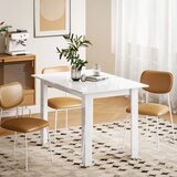  Razvlačivi blagovaonski stol 120-160 x 70 cm podesivi kuhinjski stol za 4-6 osoba MDF visokosjajna bijela | shoptok.hr