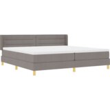 Box spring krevet Sivo-smeđa 200 x 200 cm Poliester | shoptok.hr