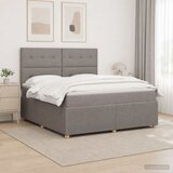  LED okvir za krevet s madracem Sivosmeđa 180 x 200 cm Tkanina - Sivosmeđa 180 x 200 cm Prošiveno gumbima | shoptok.hr