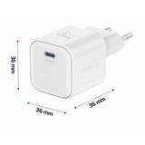 Swissten punjač za AC220, GaN, 1xUSB-C, 35W, 3A, bijeli | shoptok.hr
