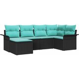  Sjedeća garnitura za vrt 6 kom. Crna poliratan 242,5 x 132,5 x 69 cm | shoptok.hr