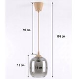 Brilagi LED luster na sajli R GLASS 1xE27/60W/230V prečnik 14 cm bež/dimno siva | Eponuda.com