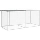  Kavez za kokoši s krovom svjetlosivi 203x98x90 cm čelični | Eponuda.com