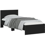  Okvir za krevet s uzglavljem i LED svjetlima crni 75x190 cm | shoptok.hr