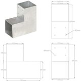 vidaXL spojnici za stupove u l-obliku 4 kom pocinčani metal 101x101 mm Cijene