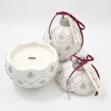 Sveča Christmas Bauble Enchanted MINI - Bela / Srebrna / Zimska Čarobnost / MINI